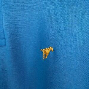 Vtg‎ Wrangler Blue Polo Shirt Running Horse Men's L Logo